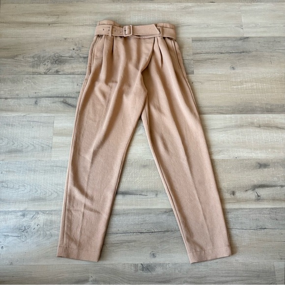 Aritizia Wilfred camel tan Messaux crossover belted trouser pants - XS - Picture 5 of 6